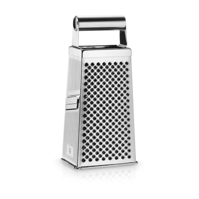 wmf-gourmet-vierkantreibe-8-x-24-cm-edelstahl-reibe-mit-4-reibefl-chen-cromargan image 1
