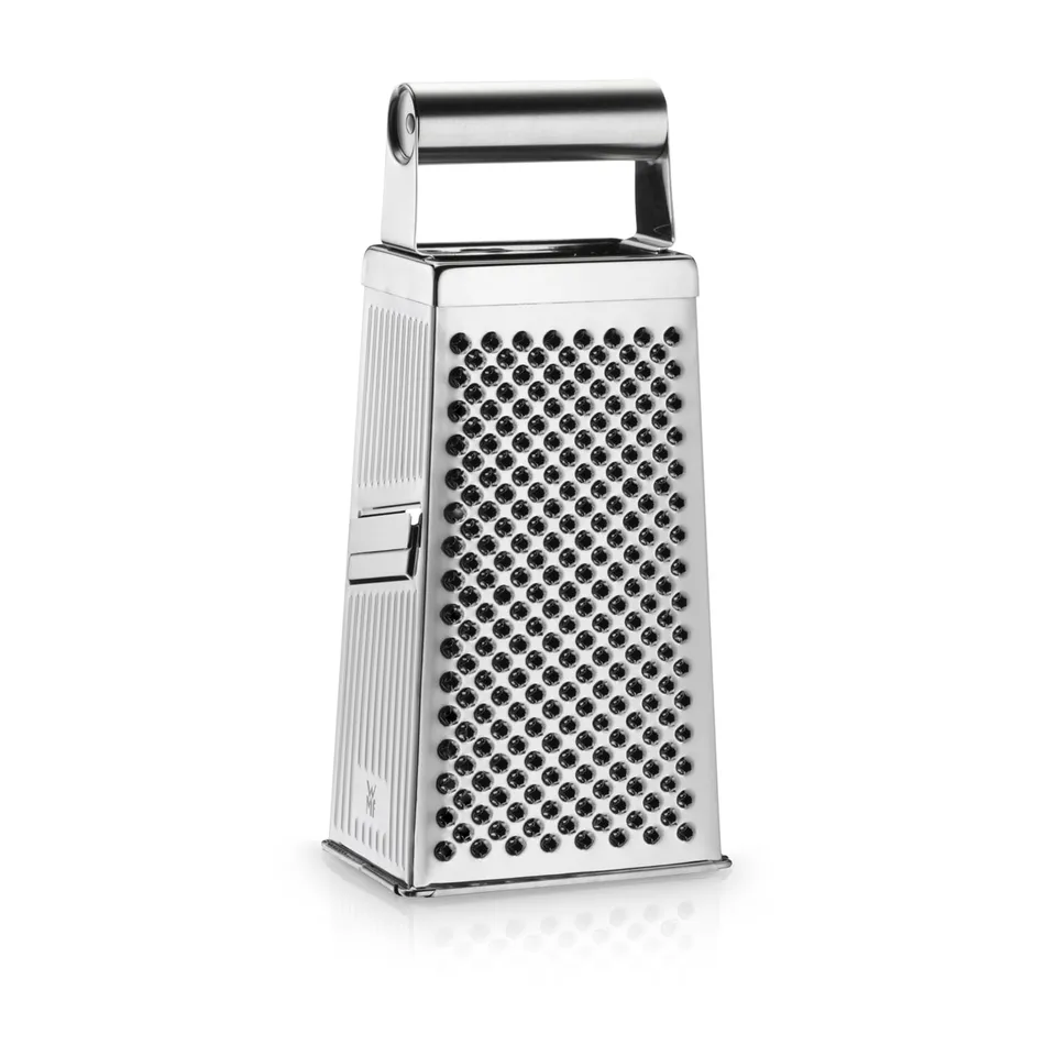 wmf-gourmet-vierkantreibe-8-x-24-cm-edelstahl-reibe-mit-4-reibefl-chen-cromargan image 1