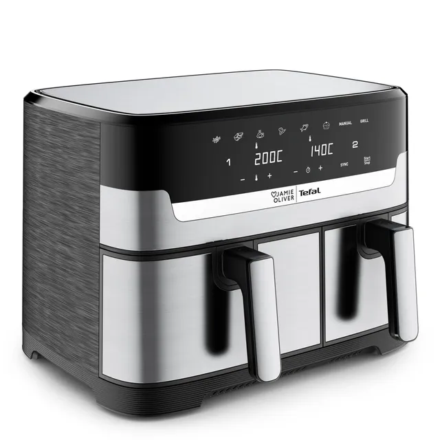 tefal-jamie-oliver-by-tefal-dual-drawer-hei-luftfritteuse-8-3-l-ey90jde1-airfrye image 1