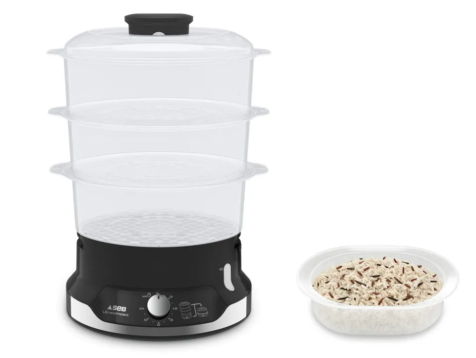 tefal-ultracompact-vc2048-dampfgarer-9-l-stapelbar-60-min-timer-inkl-reiskorb-80 image 1