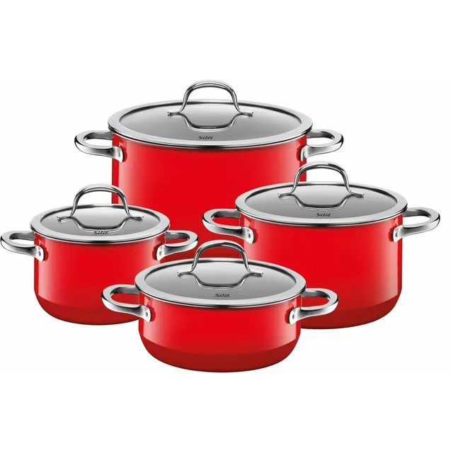 silit-passion-red-topfset-4-teilig-mit-glasdeckel-silargan-funktionskeramik-indu image 1