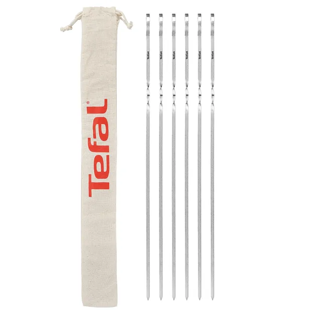 tefal-k185s7-grillspie-set-6-teilig-wiederverwendbare-edelstahl-spie-e-mit-flach image 1