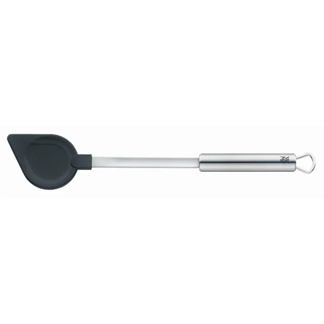 WMF Profi Plus Kochlöffel 32 cm, Cromargan Edelstahl teilmattiert mit Silikonkopf, hitzebeständig bis 200 °C, spülmaschinengeeignet