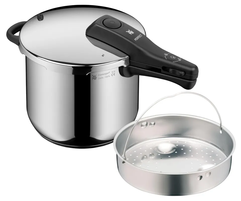 wmf-perfect-schnellkochtopf-6-5-l-induktion-dampfkochtopf-22-cm-mit-dampfgareins image 1