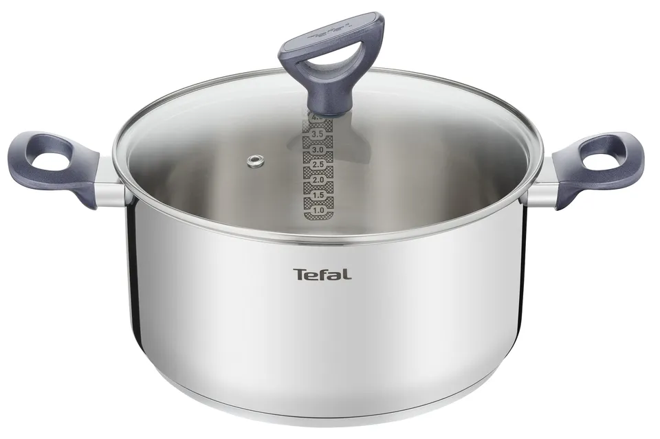 tefal-daily-cook-kochtopf-g71246-24-cm-mit-glasdeckel-und-dampfauslass-edelstahl image 1