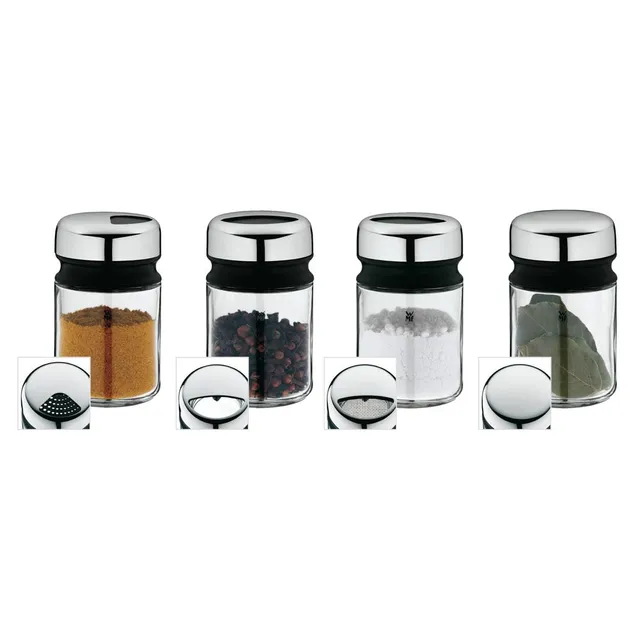 wmf-depot-gew-rzstreuer-set-4-teilig-100-ml-gew-rzdosen-aus-glas-mit-cromargan-e image 1