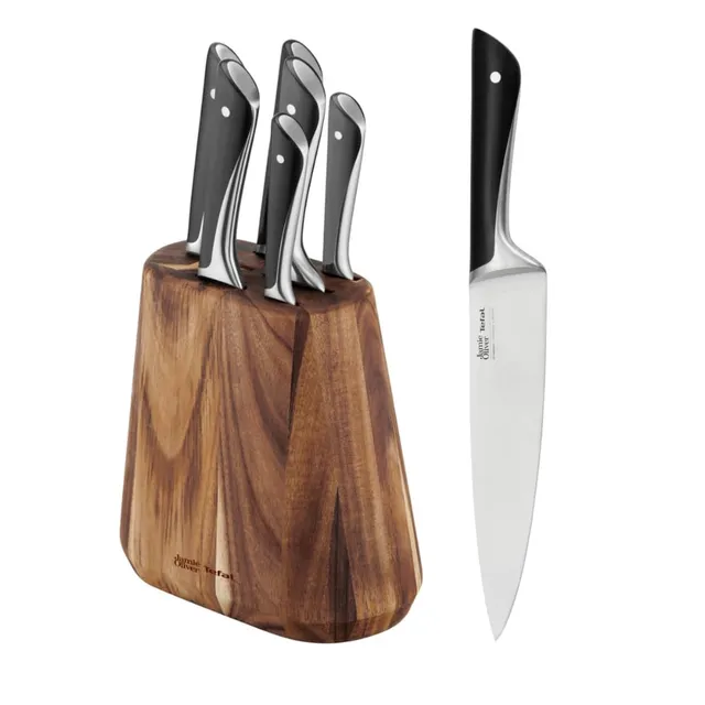 tefal-jamie-oliver-messerblock-7-teilig-k267s7-6-k-chenmesser-aus-eisgeh-rtetem- image 1