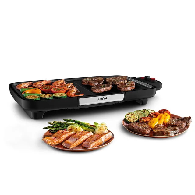 tefal-bbq-booster-tischgrill-cb6418-2200-watt-power-boost-zone-thermo-spot-antih image 1