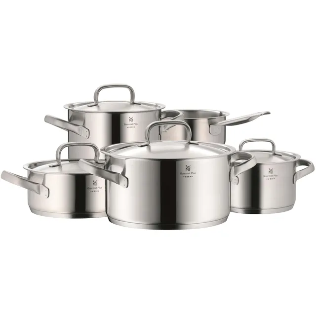wmf-gourmet-plus-5-teiliges-topfset-induktion-kocht-pfe-mit-metalldeckel-cromarg image 1
