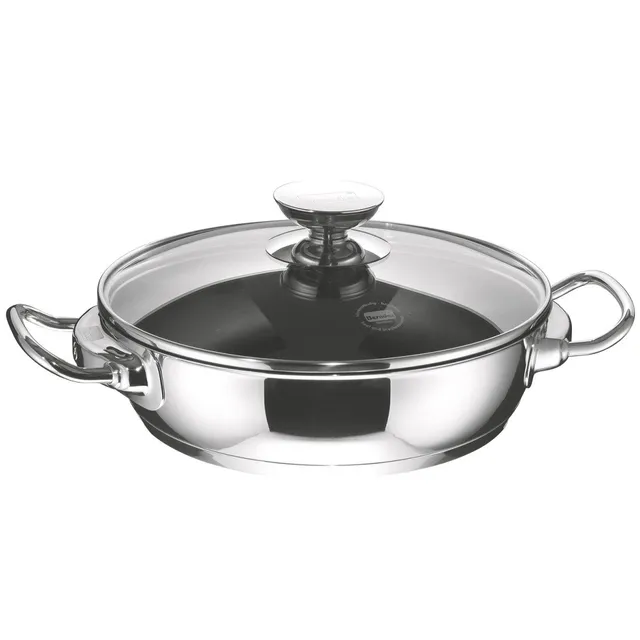 berndes-schmorkasserolle-28-cm-mit-glasdeckel-beschichtete-servierpfanne-mit-hoh image 1