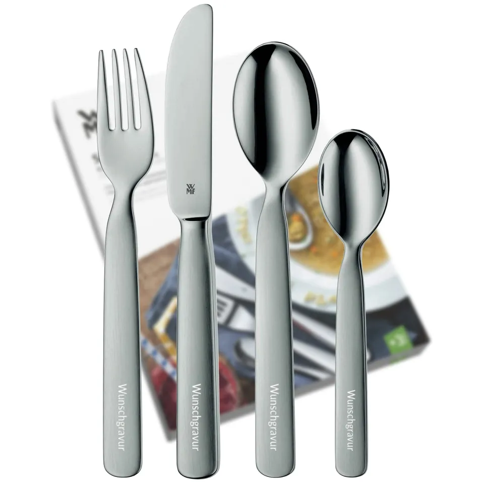 wmf-kinderbesteck-first-lyric-4-teilig-mit-gravur-cromargan-edelstahl-18-10-ab-4 image 1