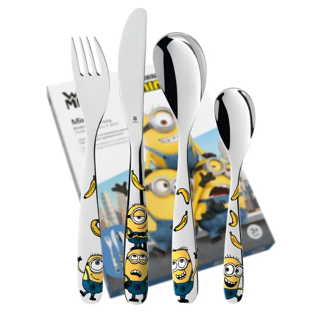 wmf-minions-kinderbesteck-4-teilig-mit-namensgravur-cromargan-edelstahl-ab-3-jah image 1