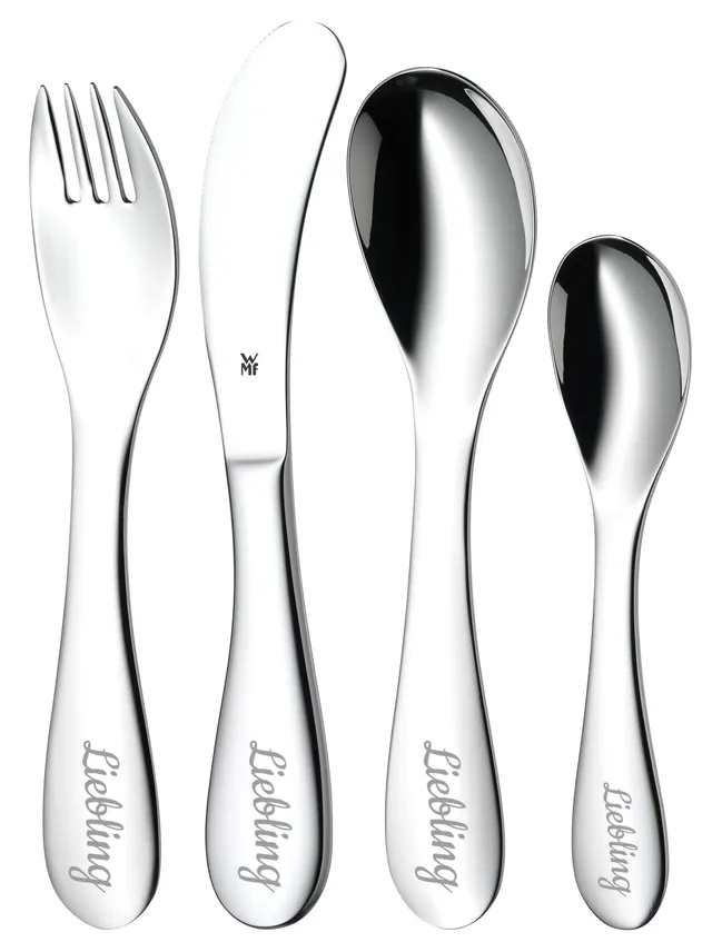 wmf-knuddel-kinderbesteck-4-teilig-mit-namensgravur-personalisiertes-kinderbeste image 1