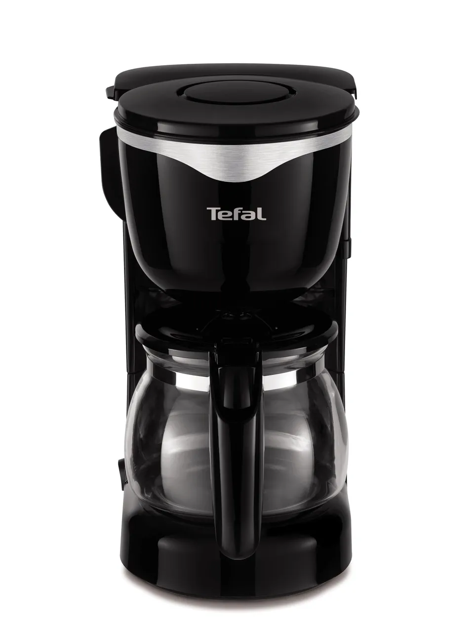 tefal-cm3408-glas-kaffeemaschine-mini-6-tassen-600-w-tropf-stopp-edelstahl-schwa image 1