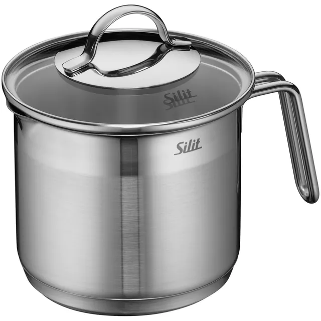 silit-achat-milchtopf-induktion-14-cm-mit-glasdeckel-1-7-l-edelstahl-unbeschicht image 1