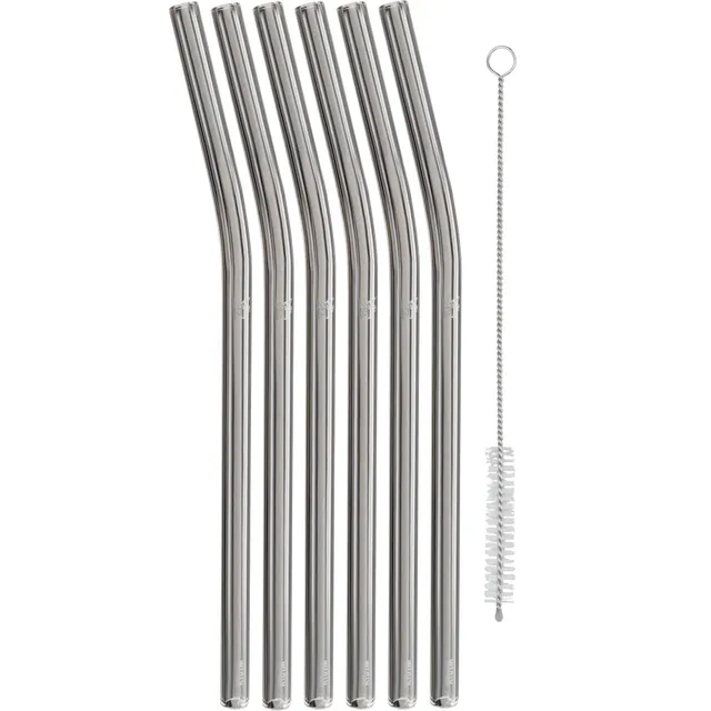 wmf-baric-glasstrohalm-set-7-teilig-6-gebogene-trinkhalme-23-cm-aus-borosilikatg image 1