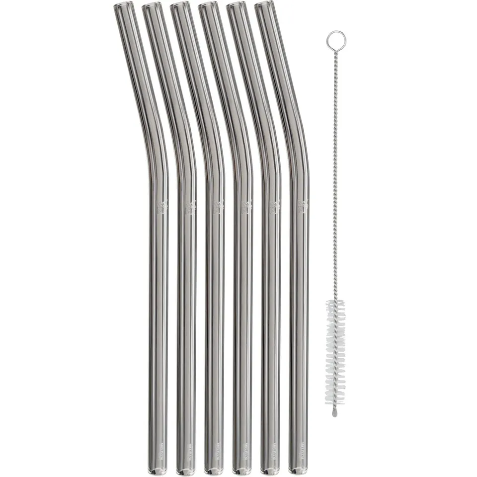 wmf-baric-glasstrohalm-set-7-teilig-6-gebogene-trinkhalme-23-cm-aus-borosilikatg image 1