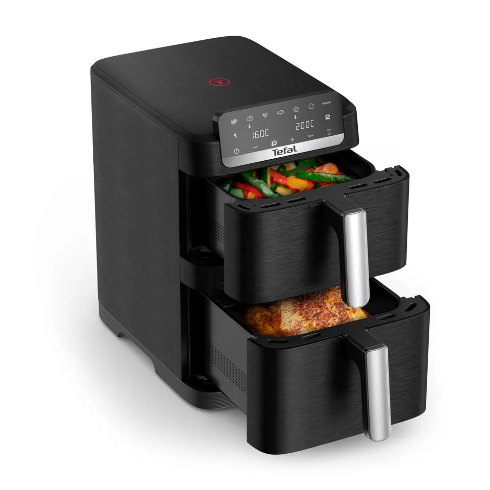 tefal-easy-fry-crispy-stack-doppelkammer-hei-luftfritteuse-ey7528e0-4-6-l-schubl image 1