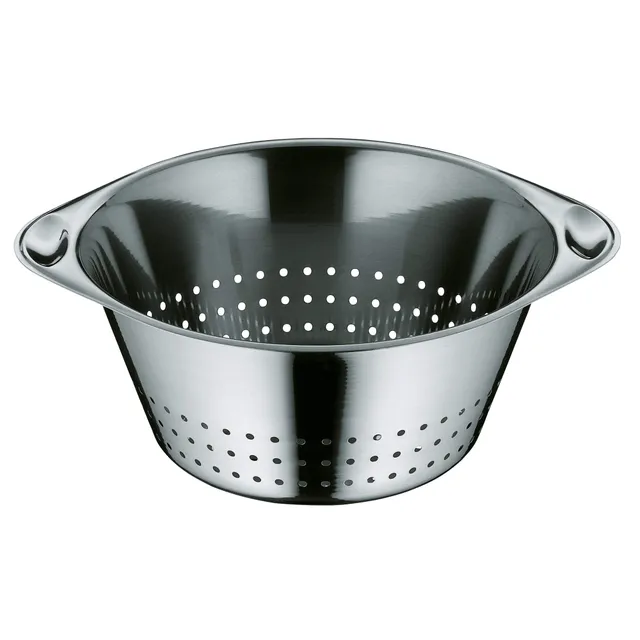 wmf-gourmet-sieb-24-cm-edelstahl-seiher-mit-gro-en-l-chern-cromargan-18-10-sp-lm image 1