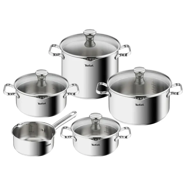 tefal-duetto-topfset-9-teilig-edelstahl-kochtopf-set-mit-siebdeckel-induktion-ba image 1