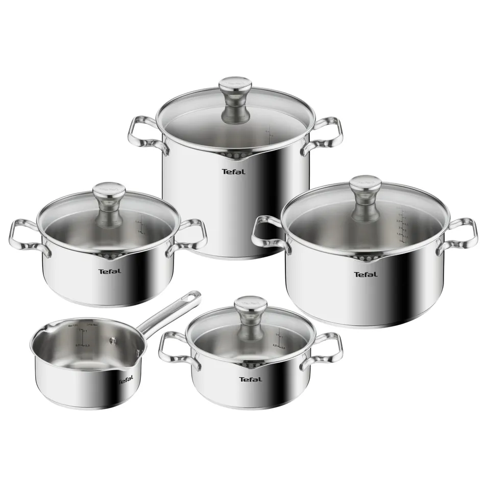 tefal-duetto-topfset-9-teilig-edelstahl-kochtopf-set-mit-siebdeckel-induktion-ba image 1