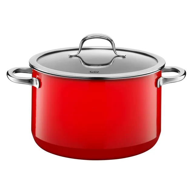 silit-passion-red-kochtopf-24-cm-mit-glasdeckel-nudeltopf-bratentopf-4-4-l-silar image 1