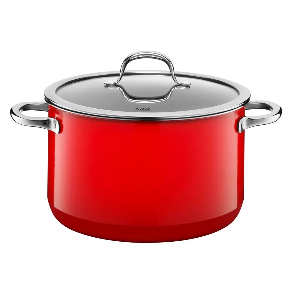 silit-passion-red-kochtopf-24-cm-mit-glasdeckel-nudeltopf-bratentopf-4-4-l-silar image 1