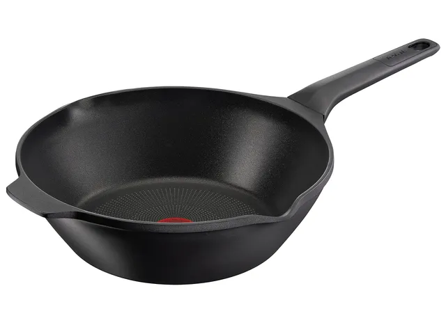tefal-robusto-e24919-aluguss-wokpfanne-28-cm-mit-thermo-signal-titan-antihaftver image 1