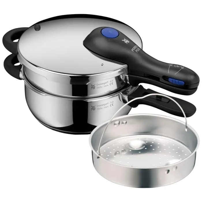 wmf-perfect-plus-one-pot-schnellkochtopf-set-2-teilig-4-5-l-3-l-mit-dampfgareins image 1