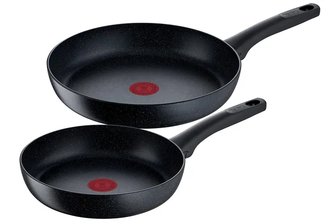 tefal-black-stone-pfannenset-2-teilig-24-28-cm-bratpfannen-mit-mineralia-antihaf image 1