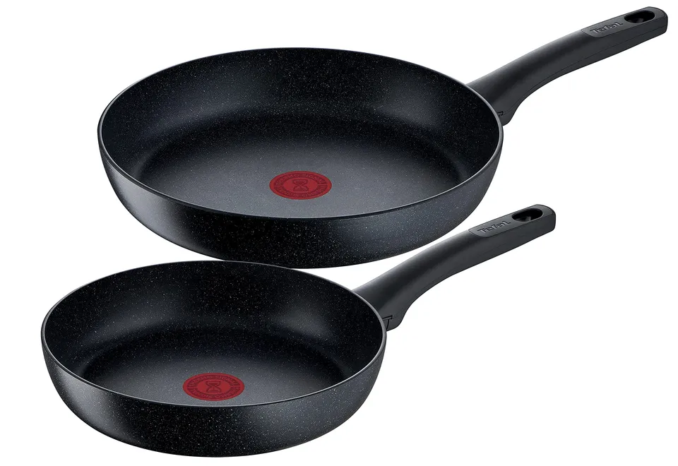 tefal-black-stone-pfannenset-2-teilig-24-28-cm-bratpfannen-mit-mineralia-antihaf image 1