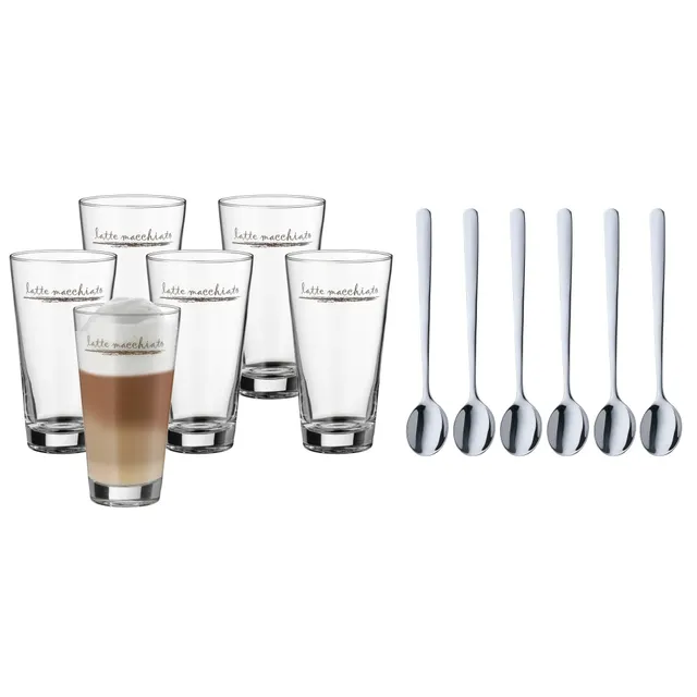 wmf-clever-more-latte-macchiato-gl-ser-set-12-teilig-6-gl-ser-280-ml-mit-aufdruc image 1