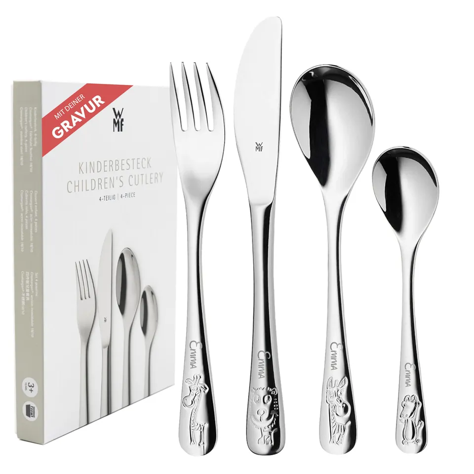 wmf-safari-kinderbesteck-4-teilig-mit-namensgravur-personalisiertes-besteck-aus- image 1