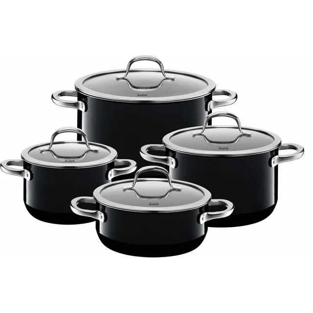 silit-passion-black-topfset-induktion-4-teilig-kocht-pfe-mit-glasdeckel-silargan image 1