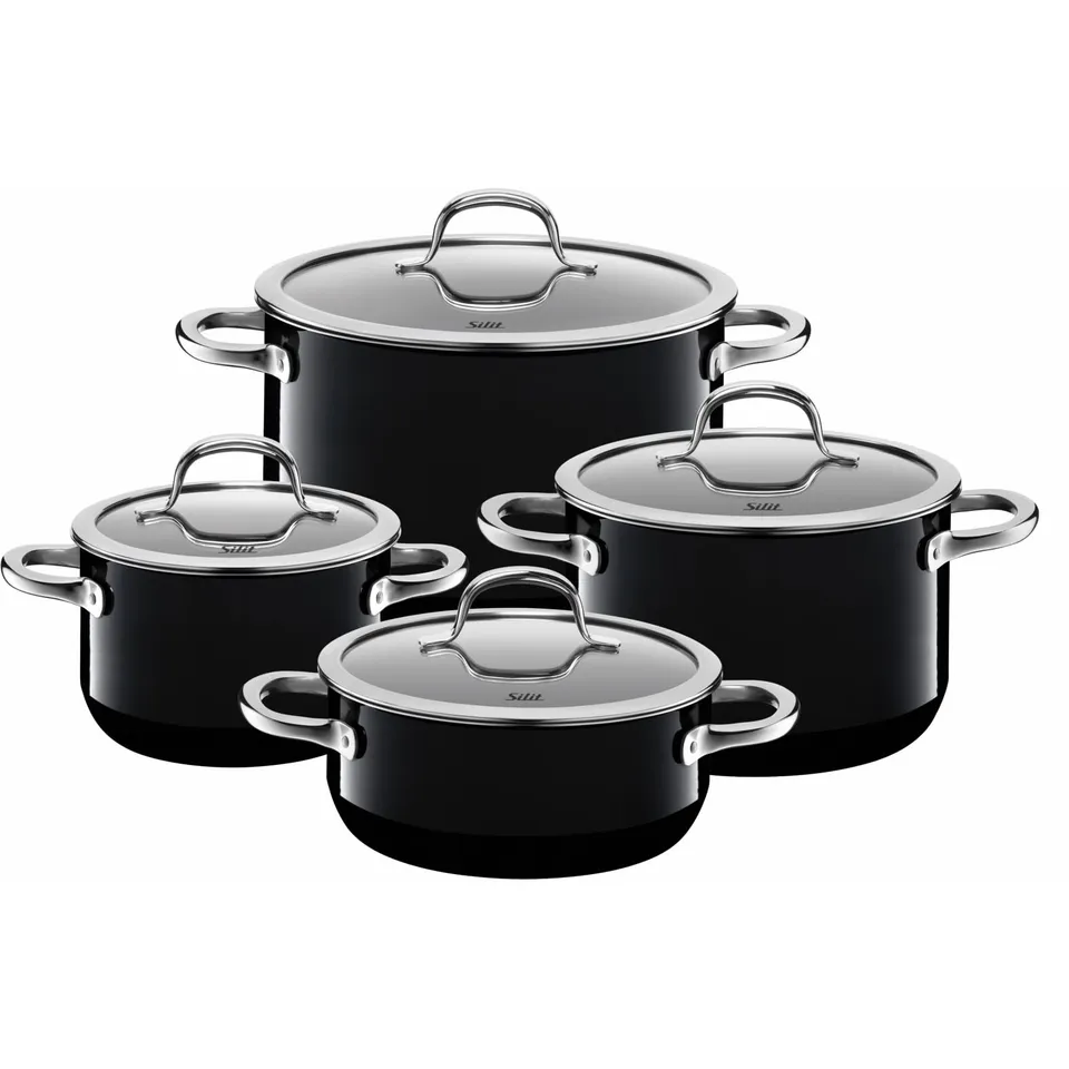 silit-passion-black-topfset-induktion-4-teilig-kocht-pfe-mit-glasdeckel-silargan image 1