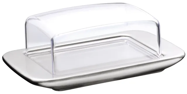 wmf-loft-brunch-butterdose-11-5-x-16-8-cm-cromargan-edelstahl-mattiert-mit-kunst image 1