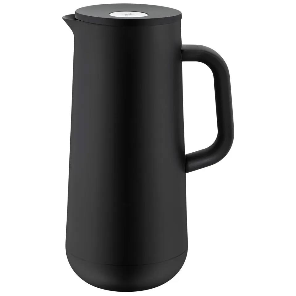 wmf-impulse-thermoskanne-1-l-schwarz-isolierkanne-mit-druckverschluss-glaseinsat image 1