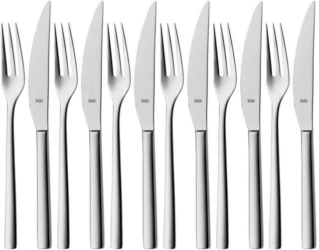 silit-trend-steakbesteck-set-12-teilig-crominox-edelstahl-18-10-geschmiedete-ste image 1