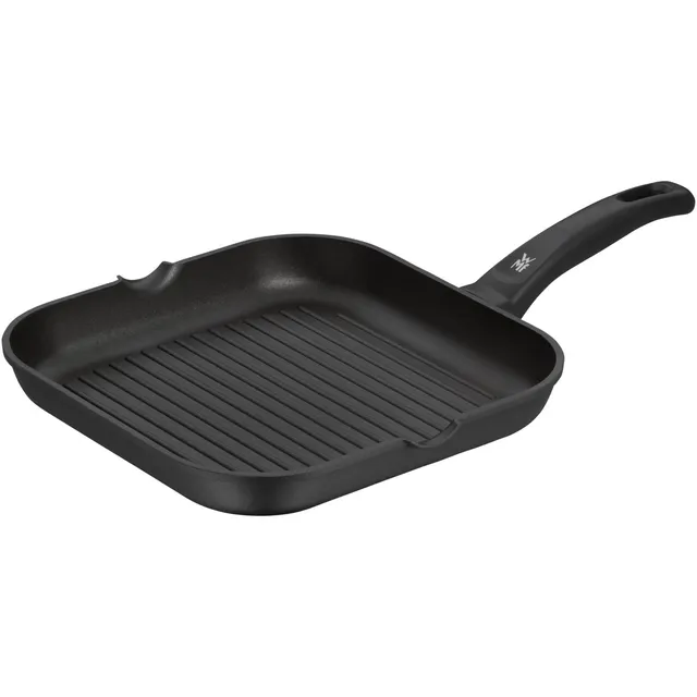 wmf-grillpfanne-27-x-27-cm-mit-ausguss-gerillte-steakpfanne-aus-aluminium-mit-du image 1
