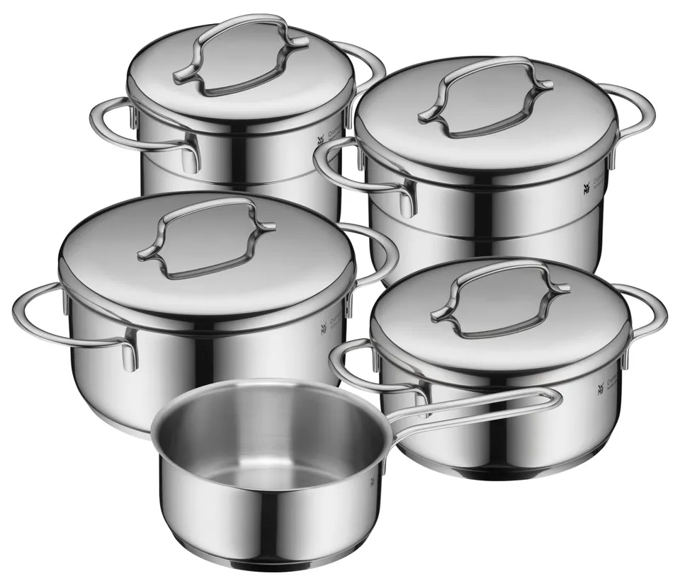wmf-mini-vorteils-topfset-5-teilig-kochtopf-set-induktion-mit-metalldeckeln-crom image 1