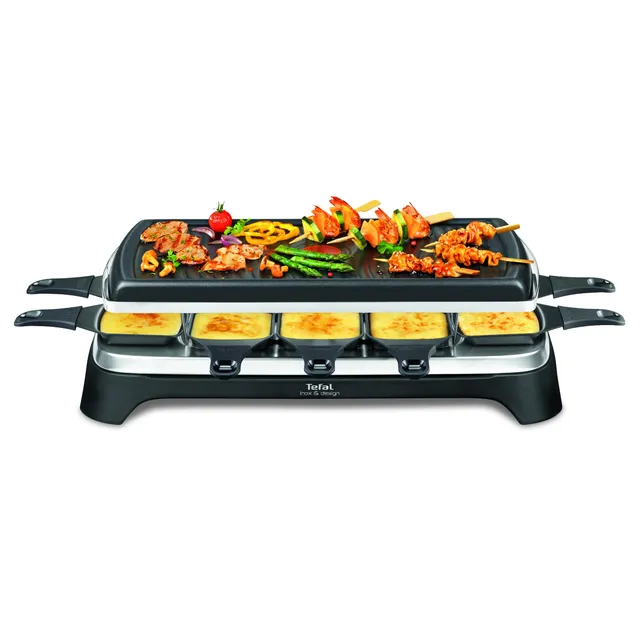 tefal-raclette-grill-ambiance-re4588-raclette-f-r-10-personen-mit-tischgrill-fun image 1