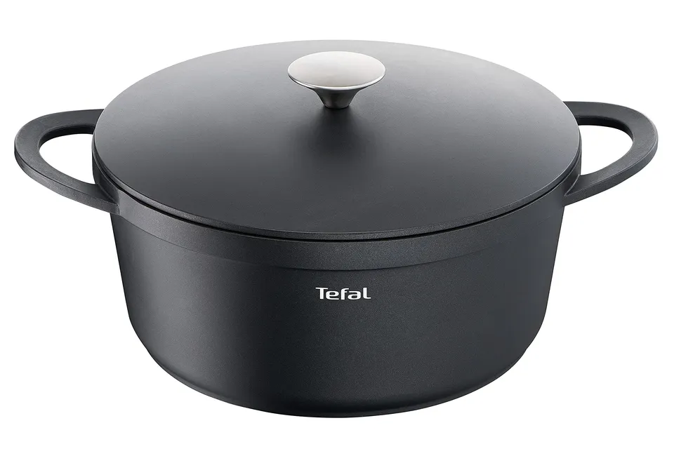 tefal-trattoria-e21853-schmortopf-28-cm-br-ter-aus-aluguss-mit-gussdeckel-und-ti image 1