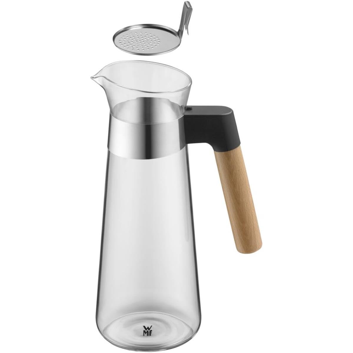 wmf-kineo-wasserkaraffe-1-liter-glaskaraffe-mit-sieb-holzgriff-spritz-und-tropff image 5