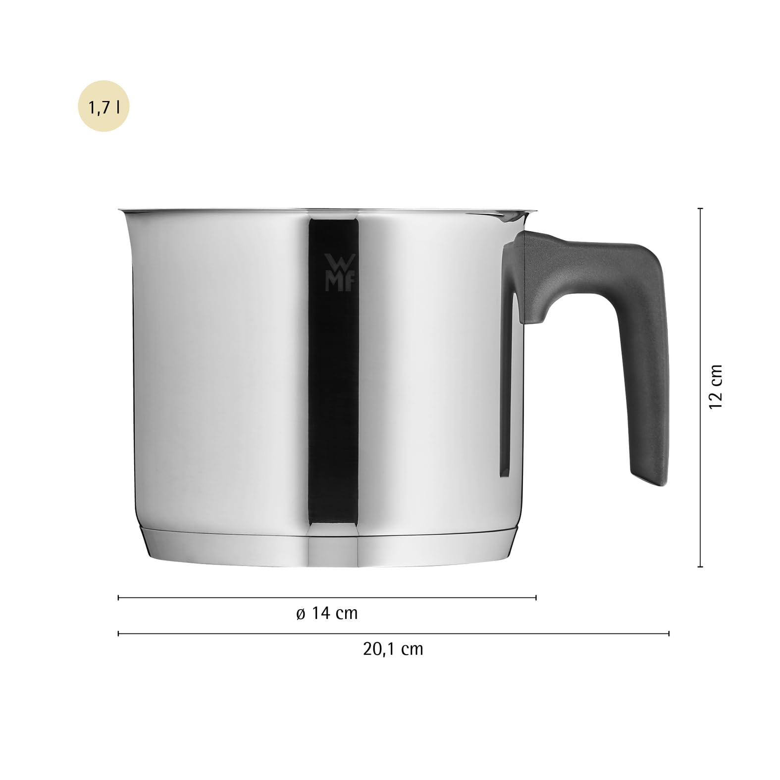 wmf-milchtopf-14-cm-ohne-deckel-kleiner-kochtopf-1-7-l-cromargan-edelstahl-polie image 8
