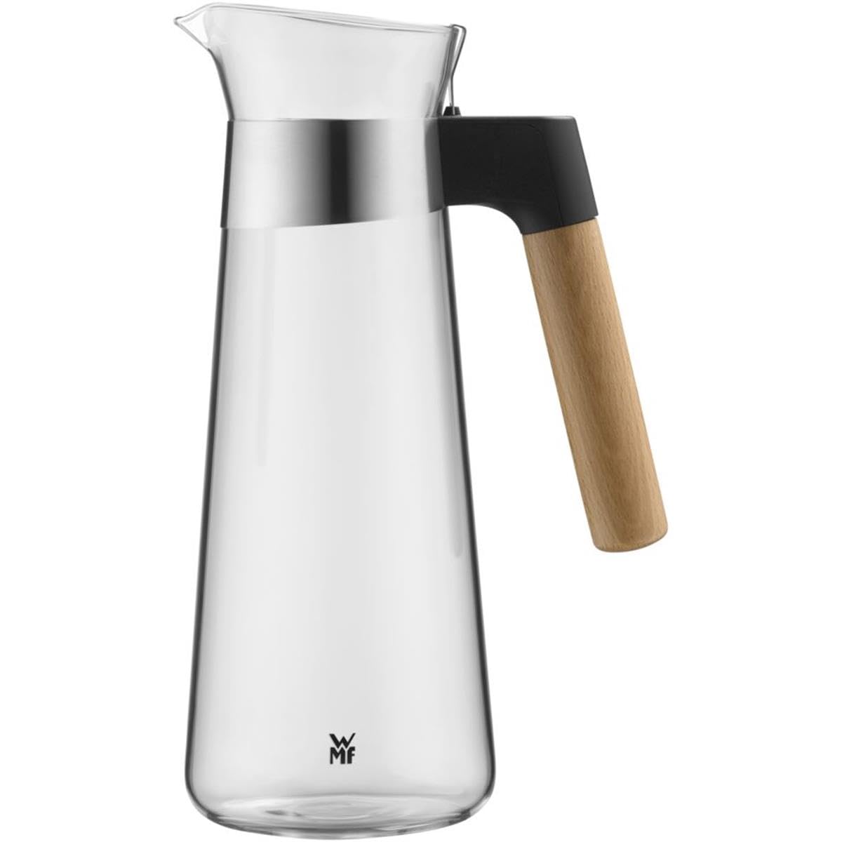 wmf-kineo-wasserkaraffe-1-liter-glaskaraffe-mit-sieb-holzgriff-spritz-und-tropff image 2