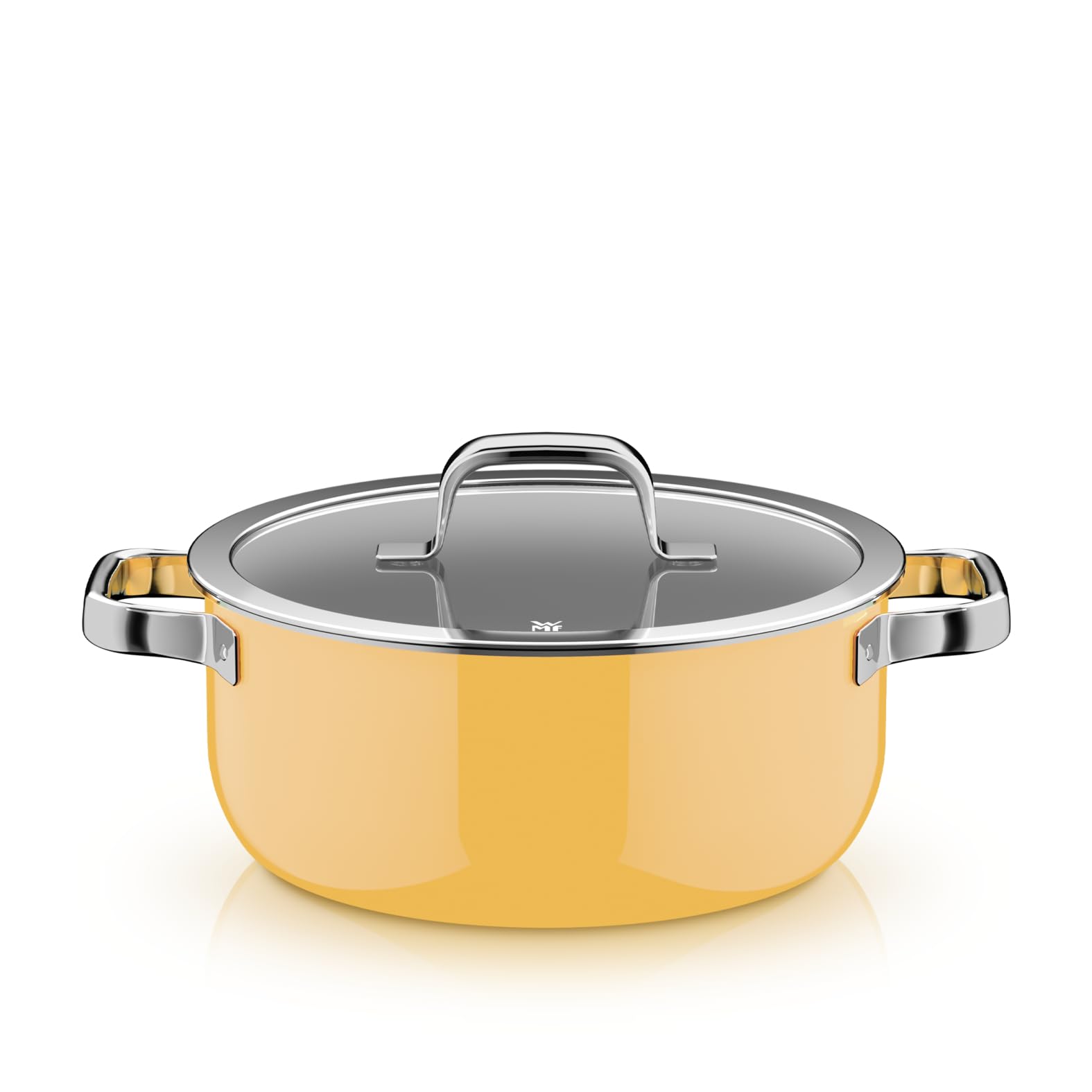 wmf-fusiontec-mineral-pro-bratentopf-24-cm-mit-glasdeckel-mango-yellow-kratzfest image 1