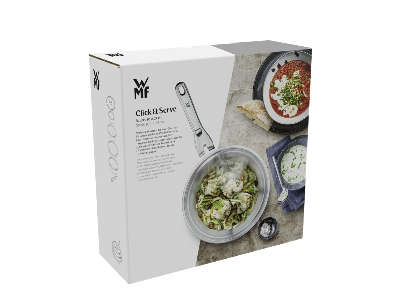 wmf-click-serve-sauteuse-24-cm-ohne-griff-cromargan-edelstahl-beschichtet-indukt image 2