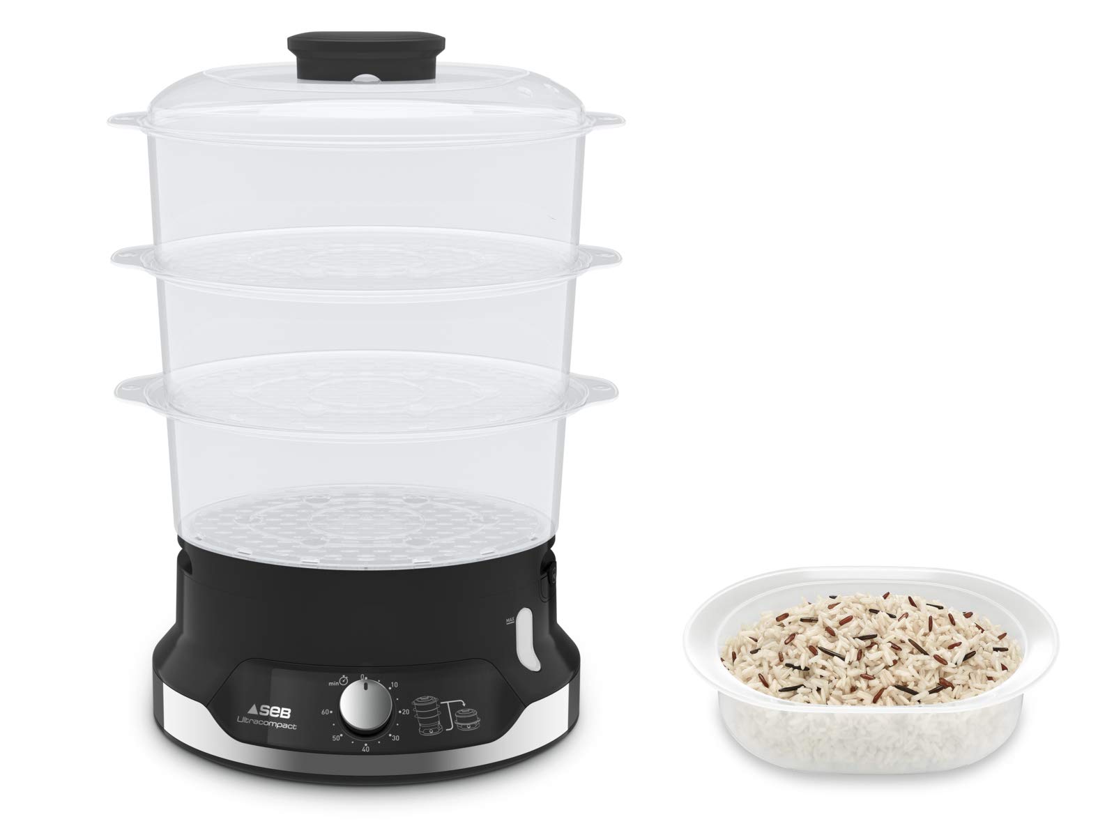 tefal-ultracompact-vc2048-dampfgarer-9-l-stapelbar-60-min-timer-inkl-reiskorb-80 image 1