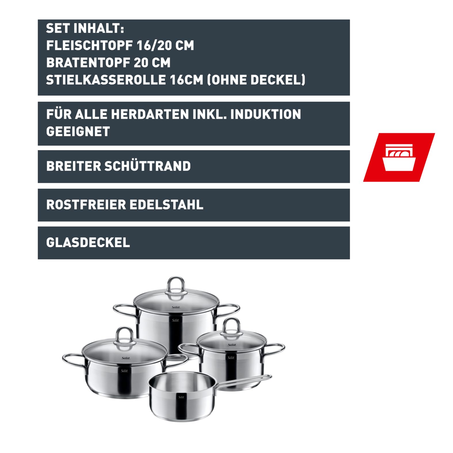 silit-diamant-topfset-induktion-4-teilig-kochtopf-set-mit-glasdeckeln-edelstahl- image 2