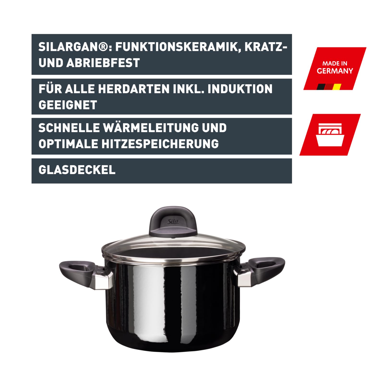 silit-modesto-kochtopf-20-cm-mit-glasdeckel-fleischtopf-induktion-3-7-l-silargan image 2